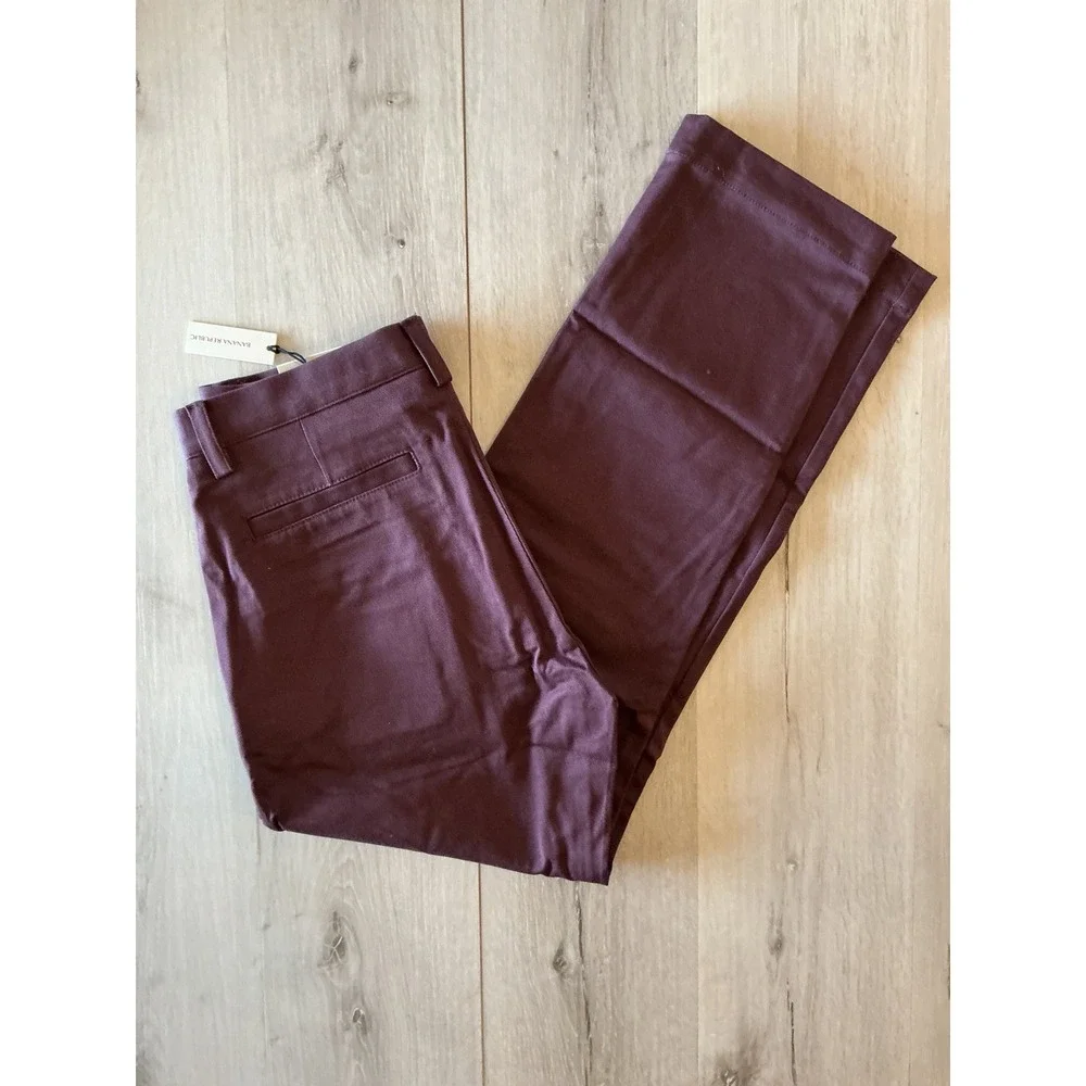 Banana Republic Straight Fit Italian Stretch Chino Purple 30x30 New With Tags